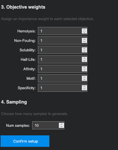 moPPIt weights and sampling