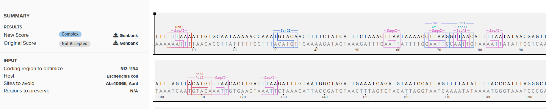 Twistcomplexaftercodonoptimization