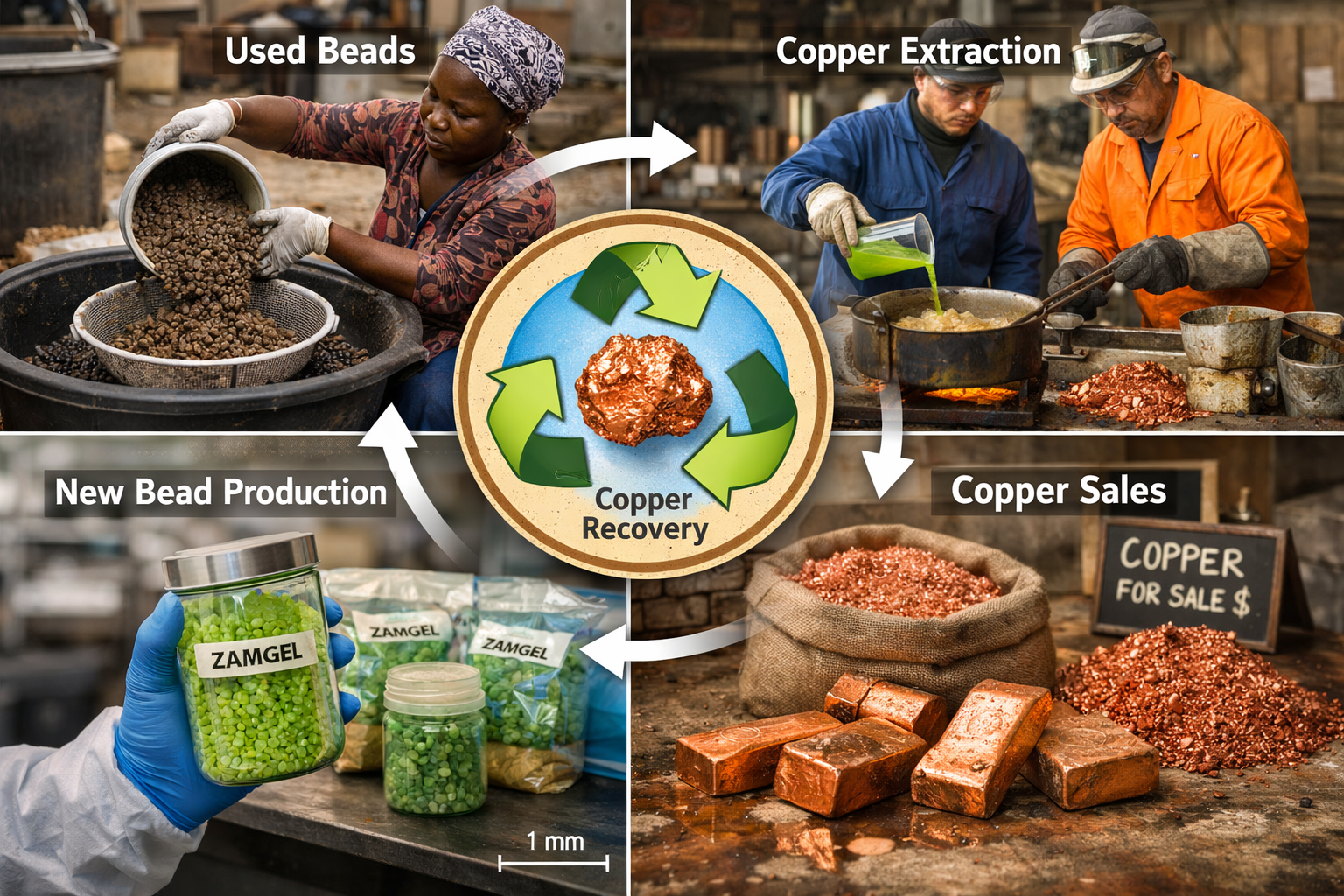 ZAMGEL Copper Recovery Circular Economy Flow