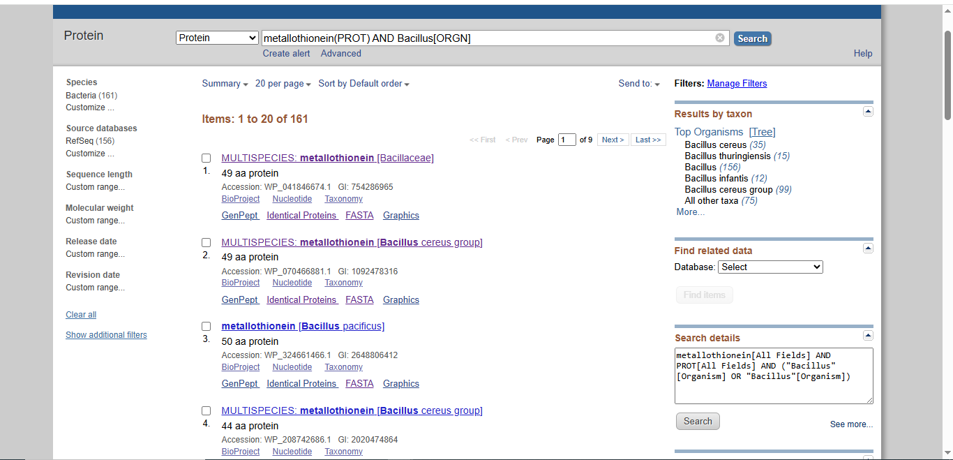 NCBI Search Results