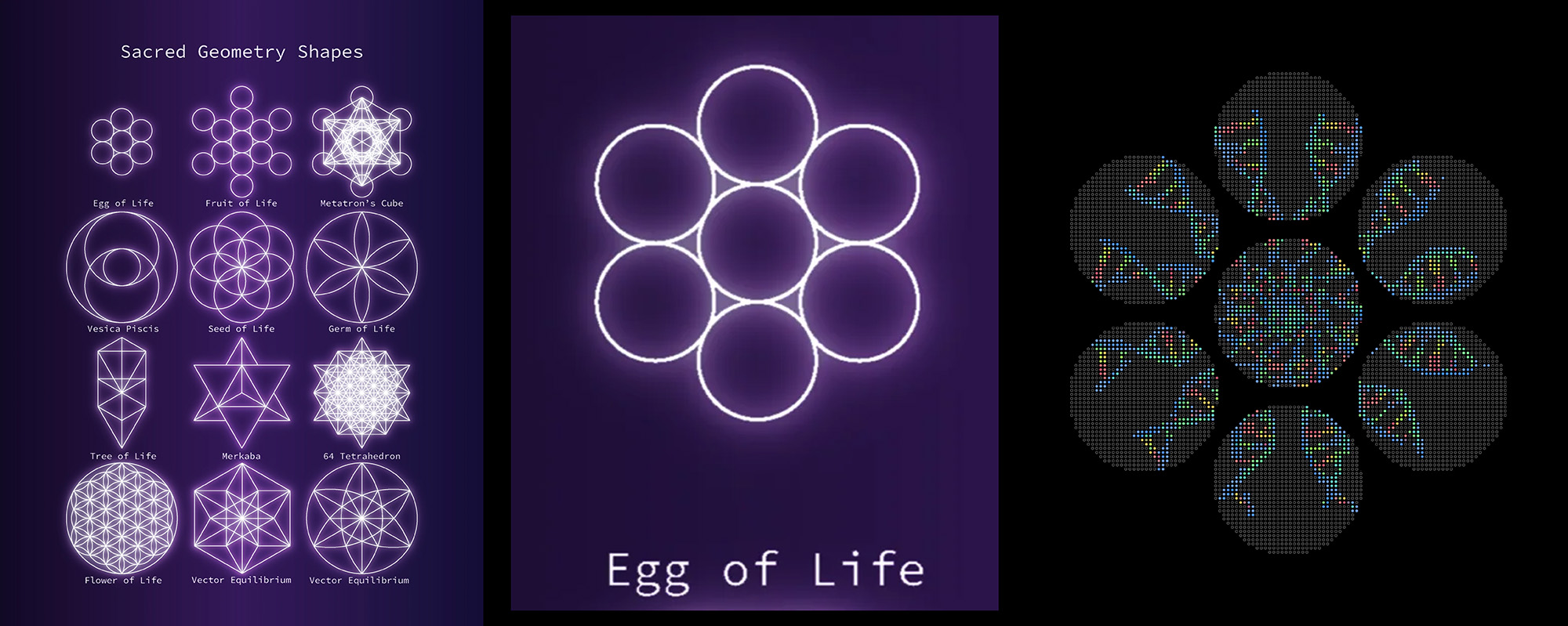 Sacred geometry Egg of Life as petri dish setup