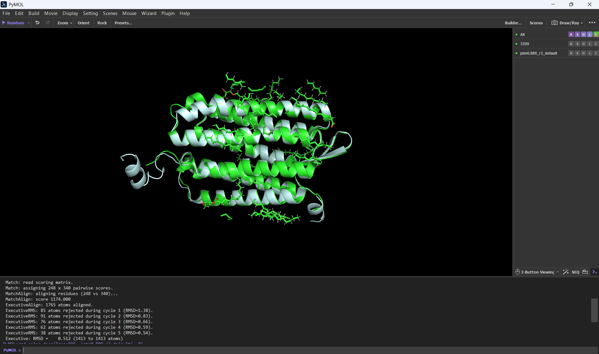 PyMol Alignment of the original and ESMFold protein