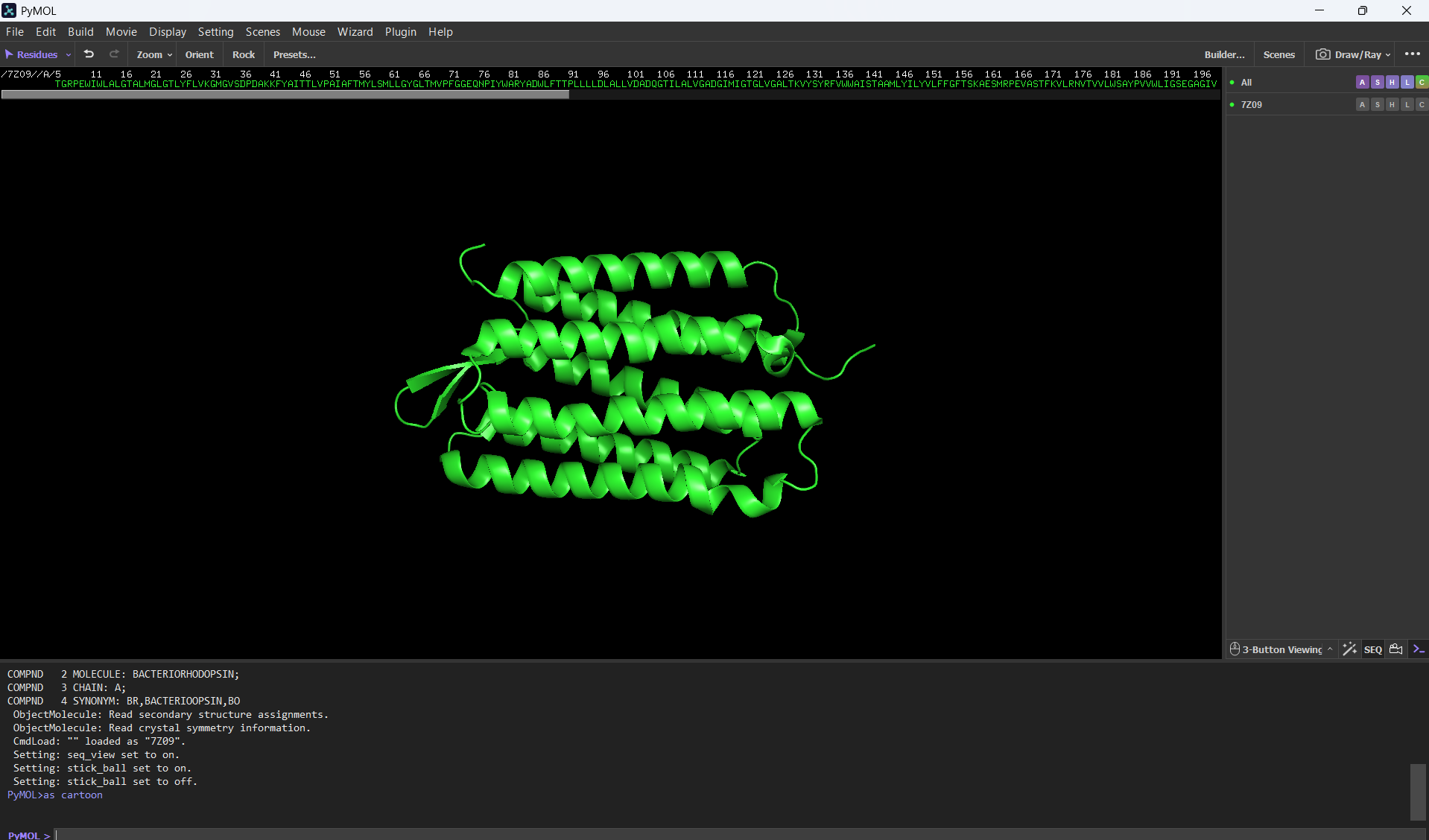 bR protein as cartoon screenshot