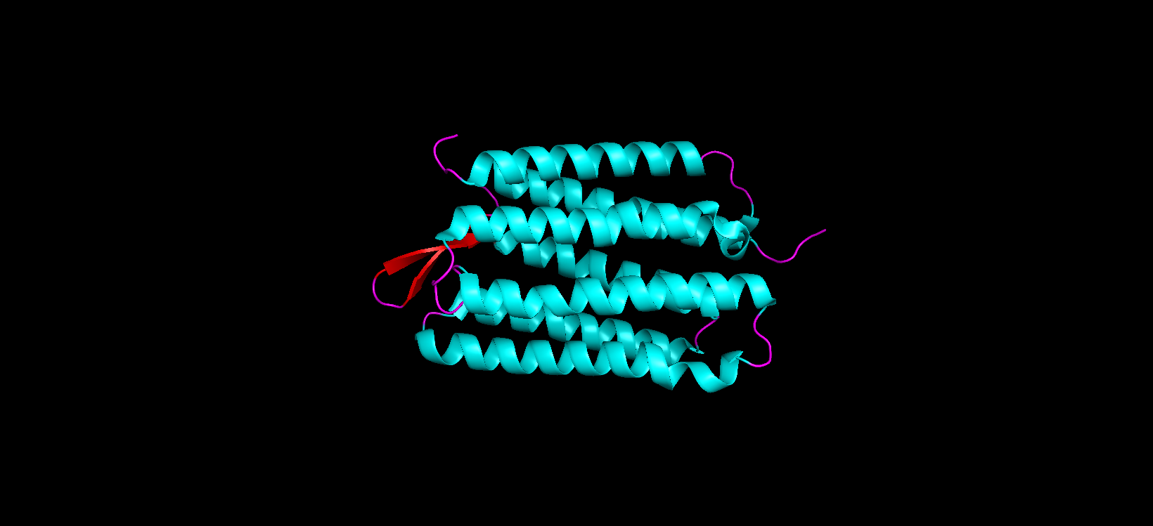 bR protein colored by secondary structure