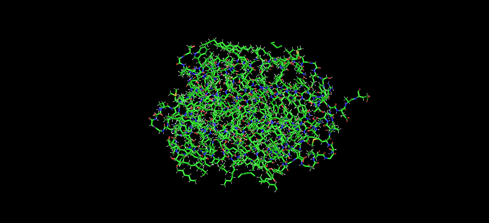 bR protein as ball and stick
