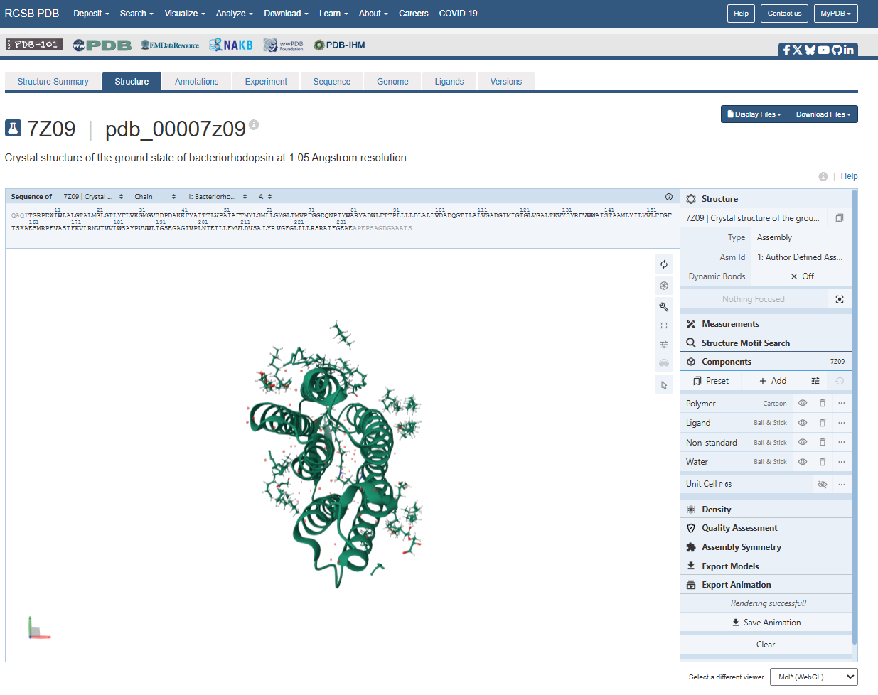 bR structure page screenshot