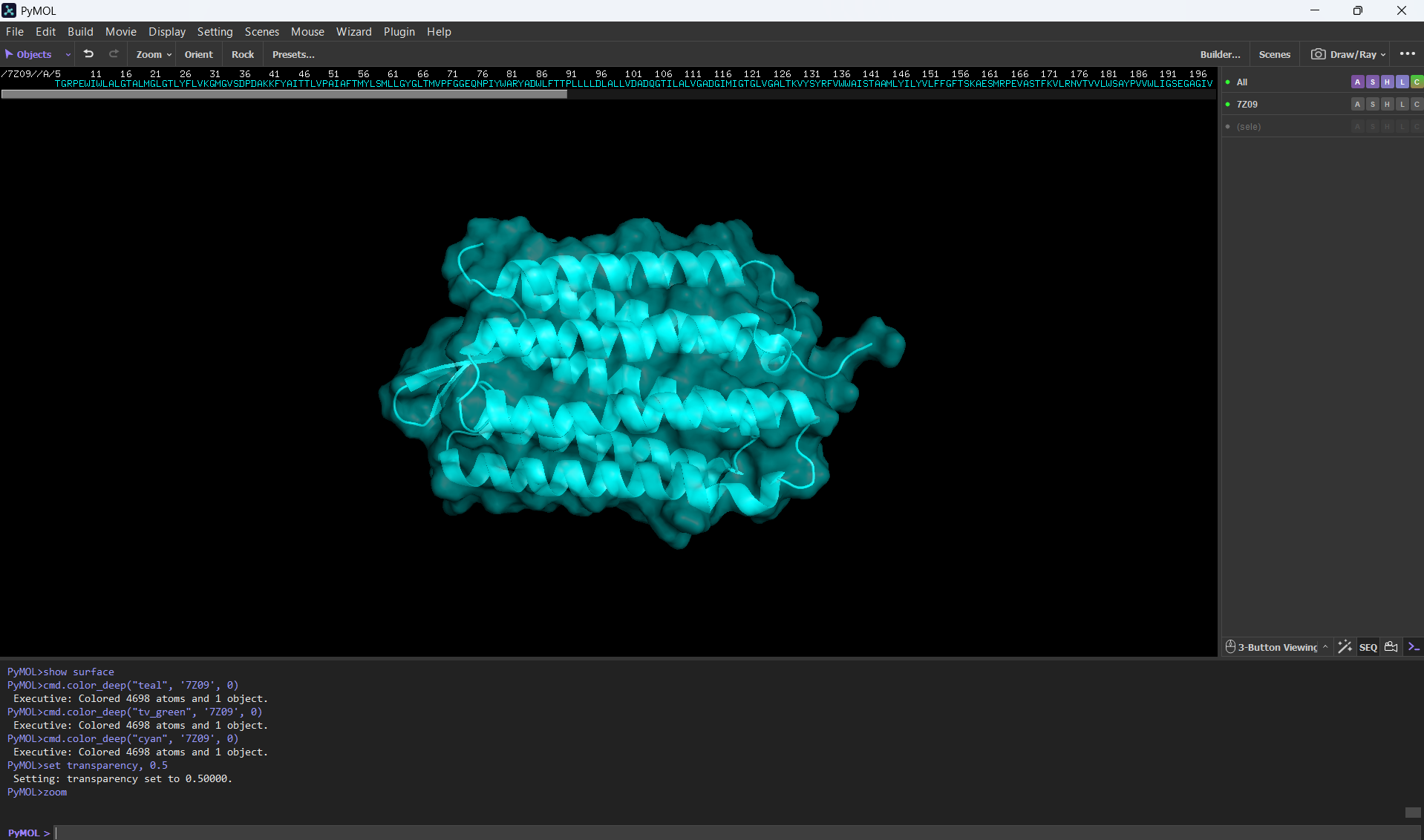 bR protein surface screenshot