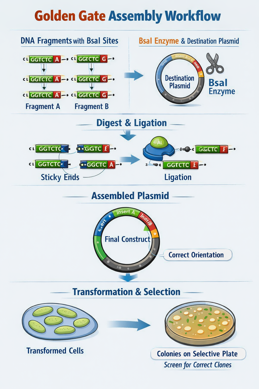 Golden Gate Assembly Workflow Diagram