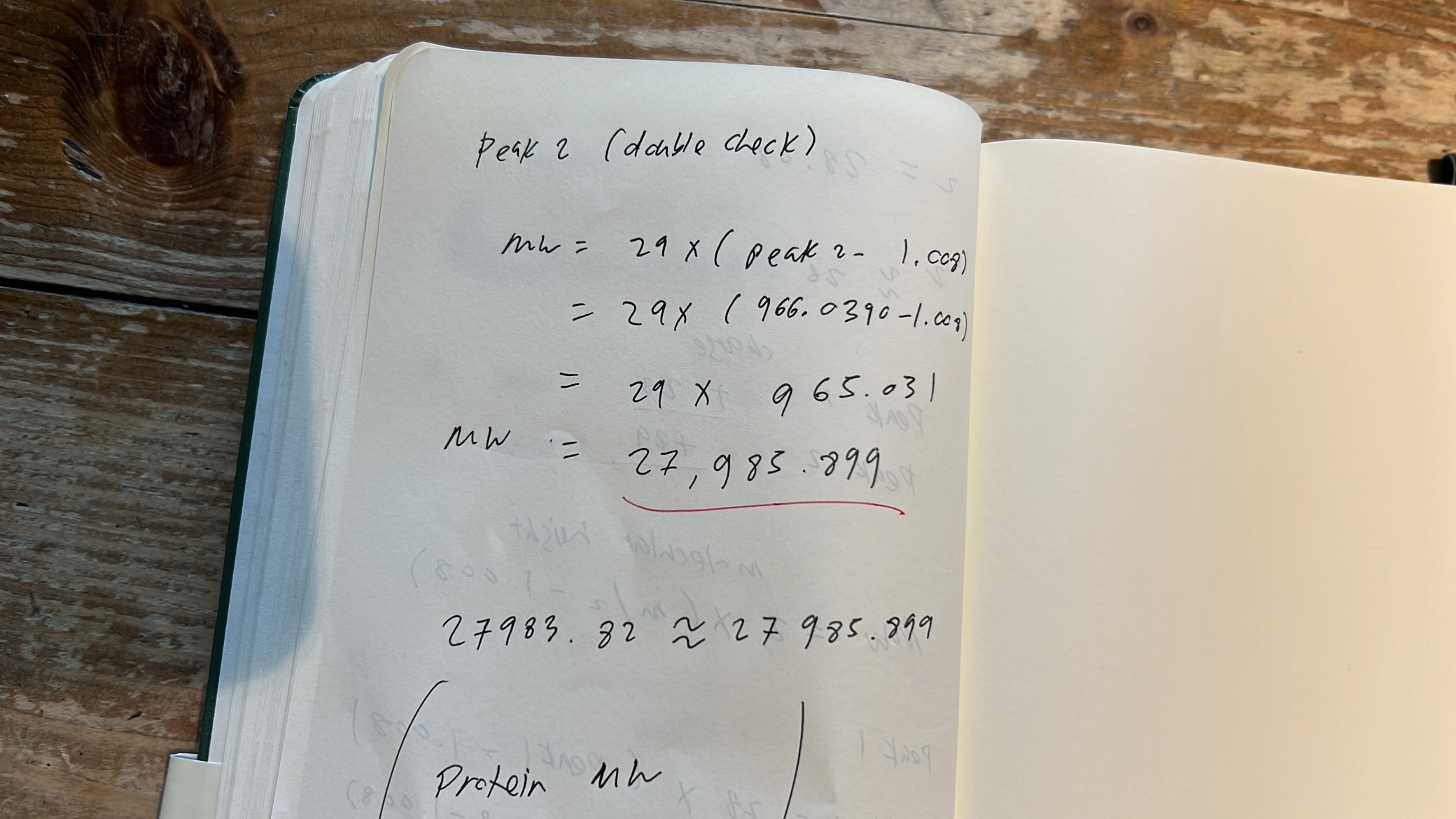 Peak 2 Calculation