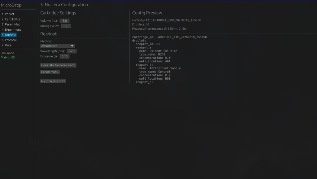 MicroDrop Nuclera Configuration
