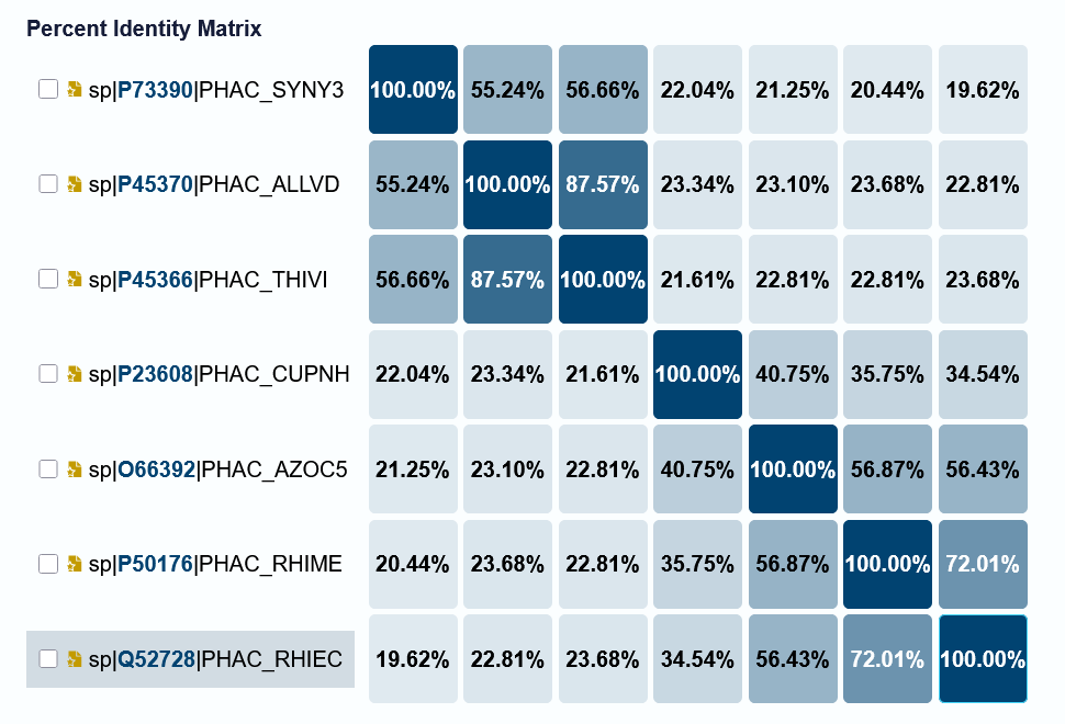 MSA identity matrix