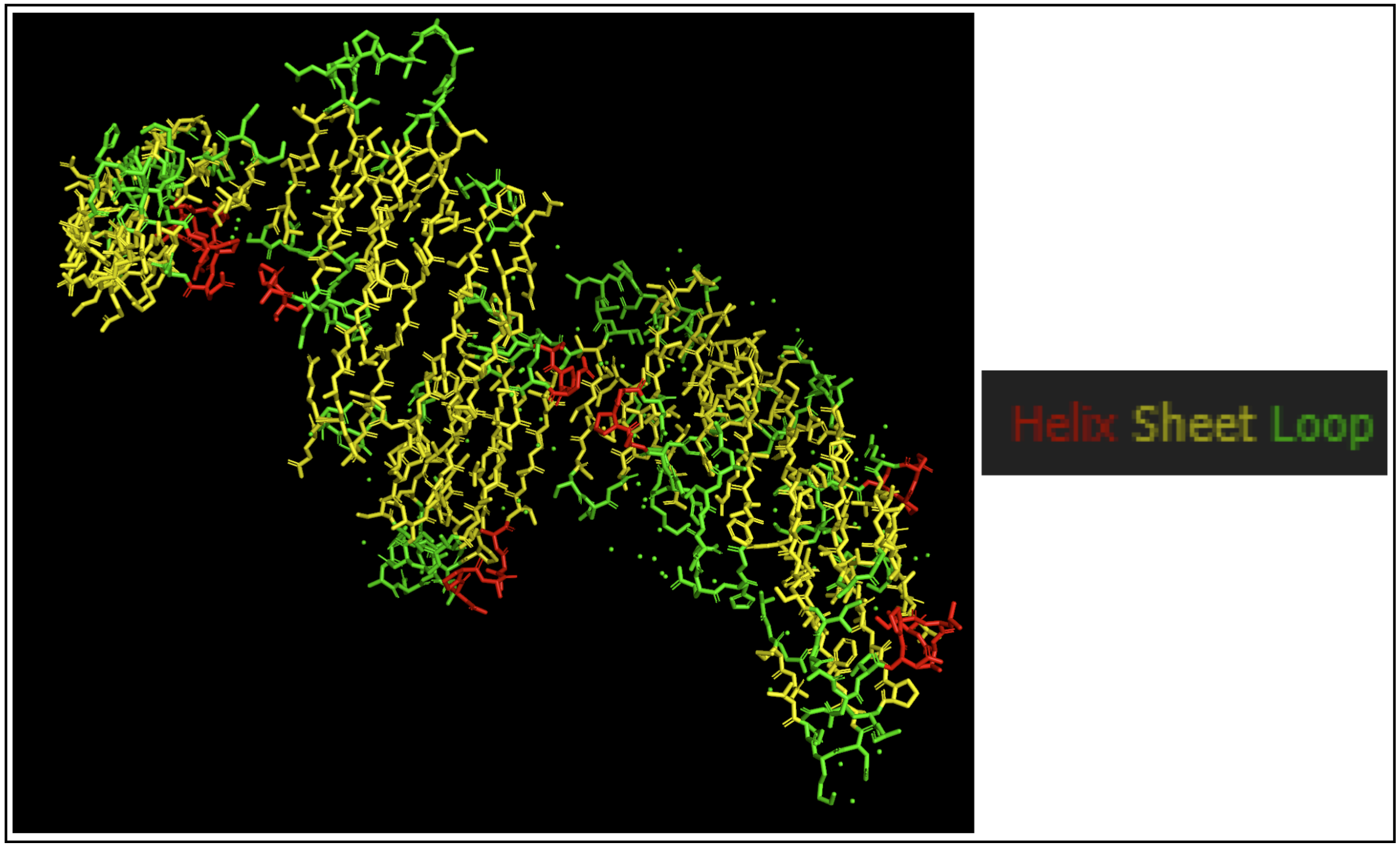 Secondary structure colored protein