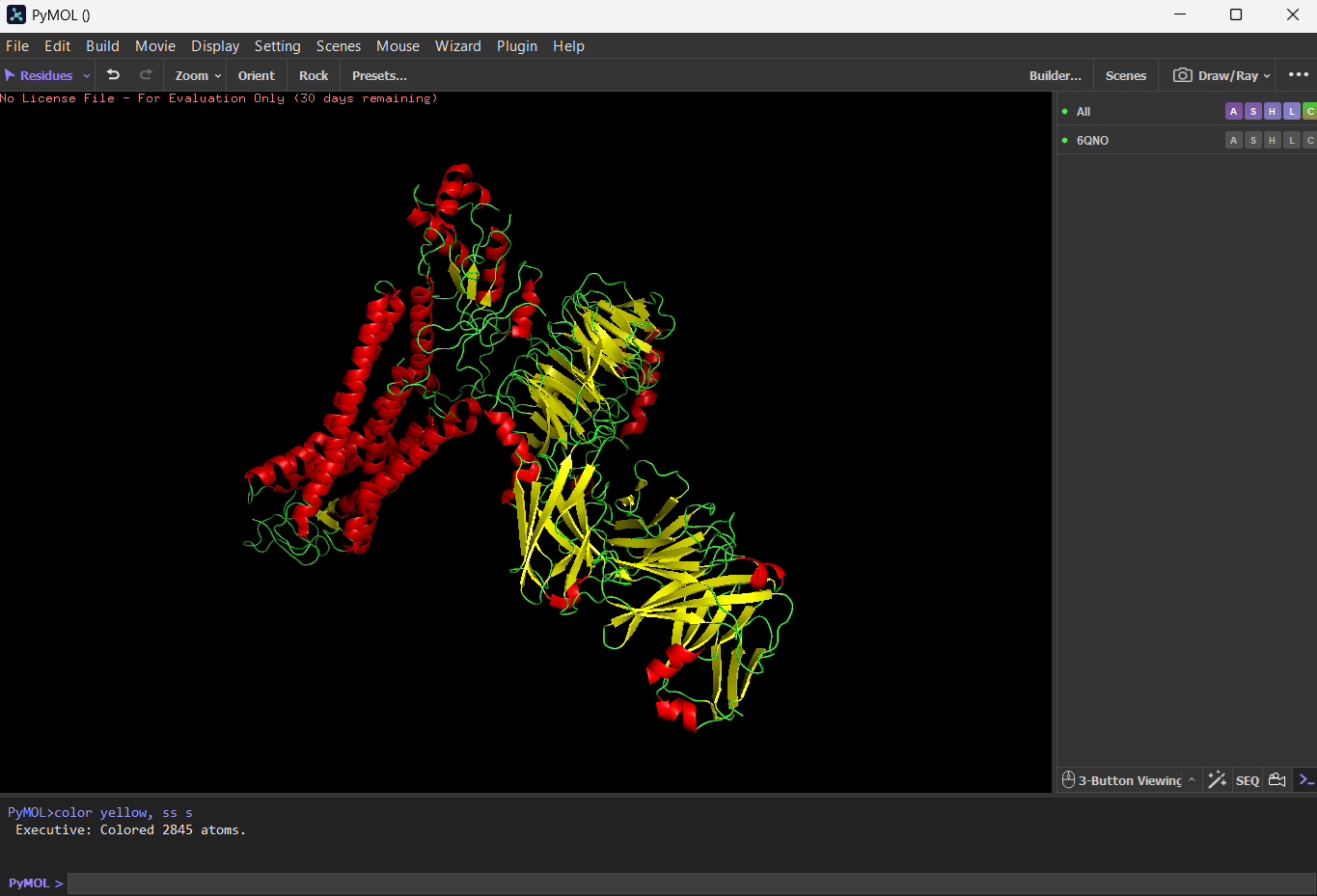 Rhodopsin Secondary Structures through PyMol