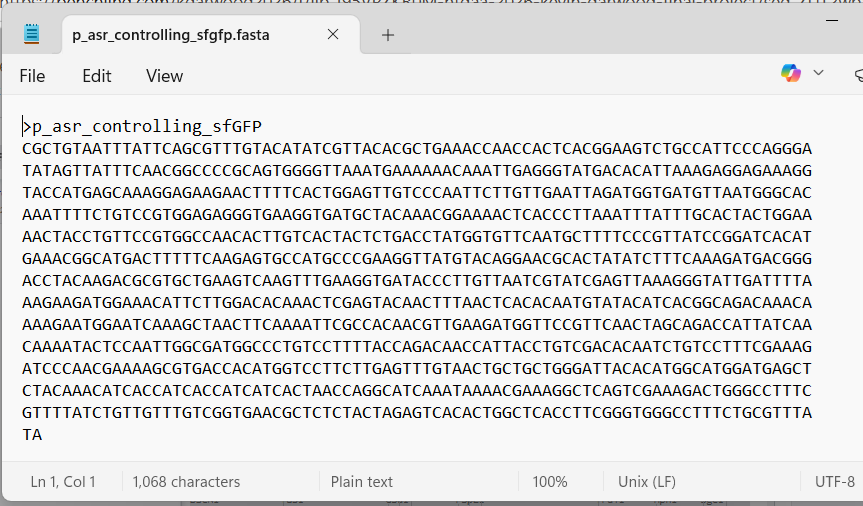 The resulting FASTA file looks like this