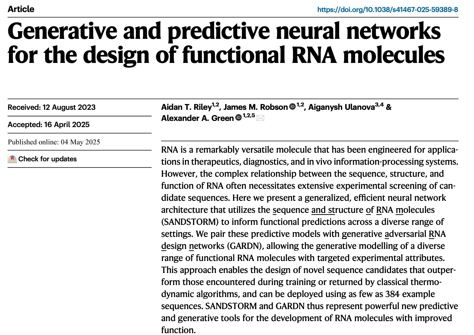 Aidan T. Riley et al. paper screenshot