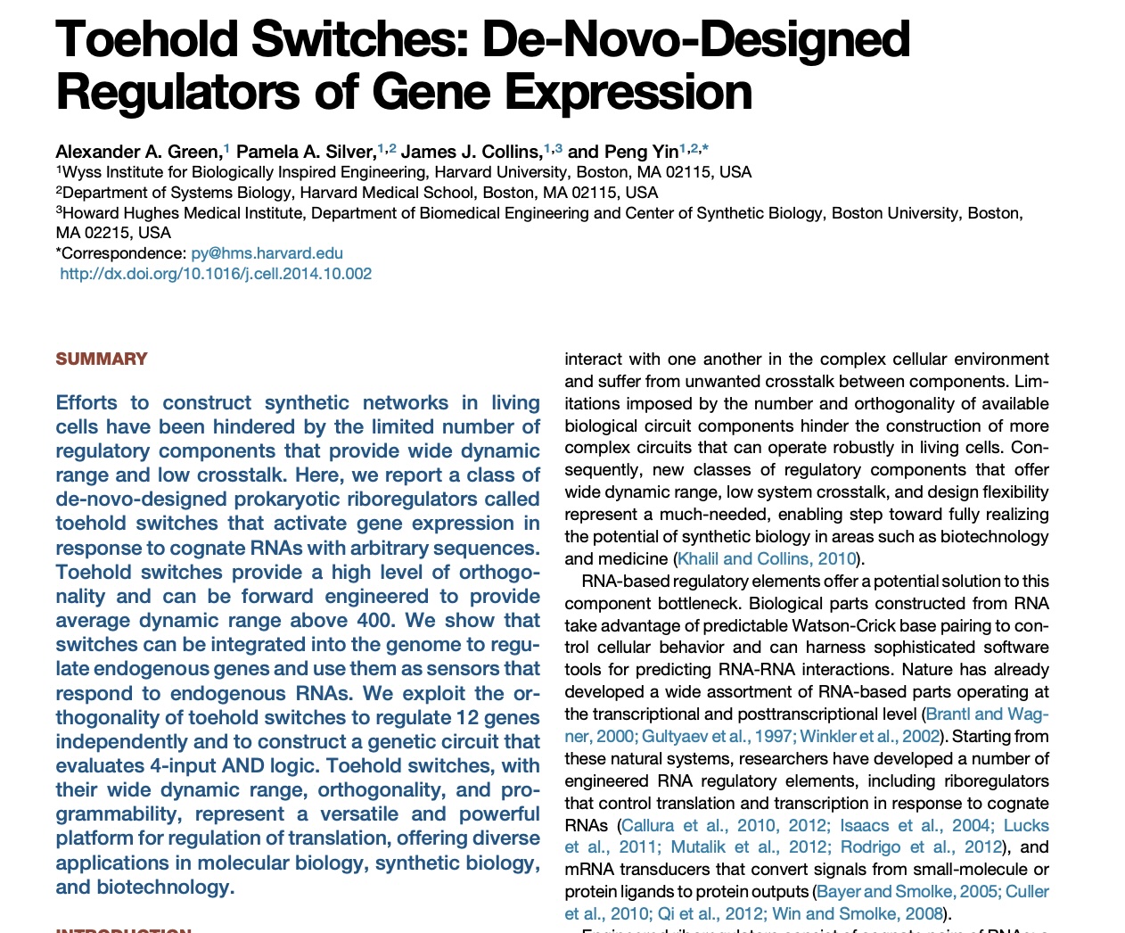 Alexander A. Green et al. paper screenshot