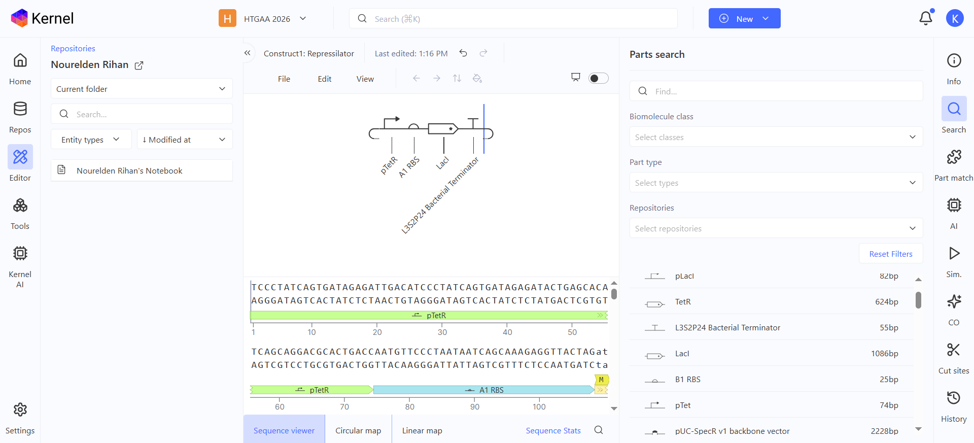 Asimov Kernel Represilator workflow