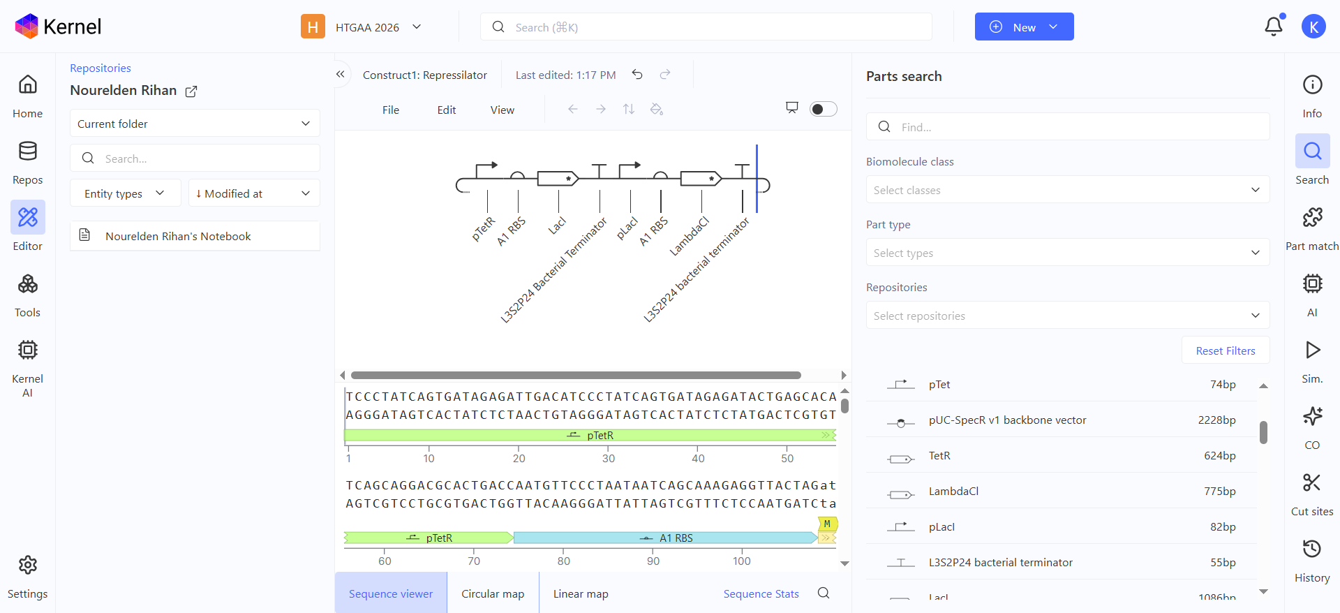 Asimov Kernel Represilator workflow