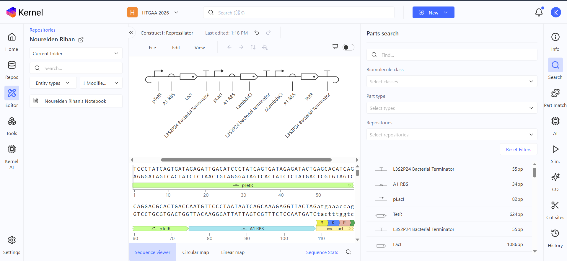 Asimov Kernel Represilator workflow