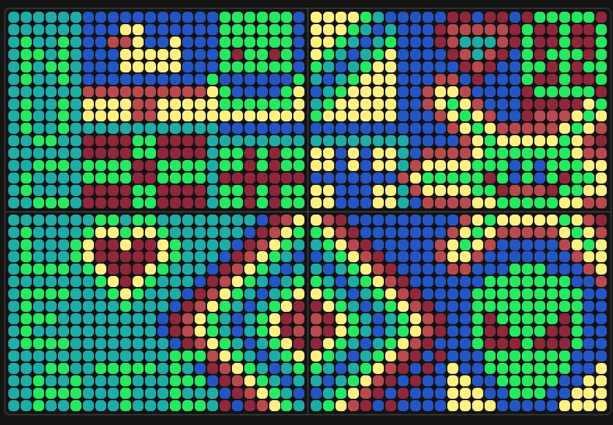 Colorful LED dot-matrix bioart mosaic