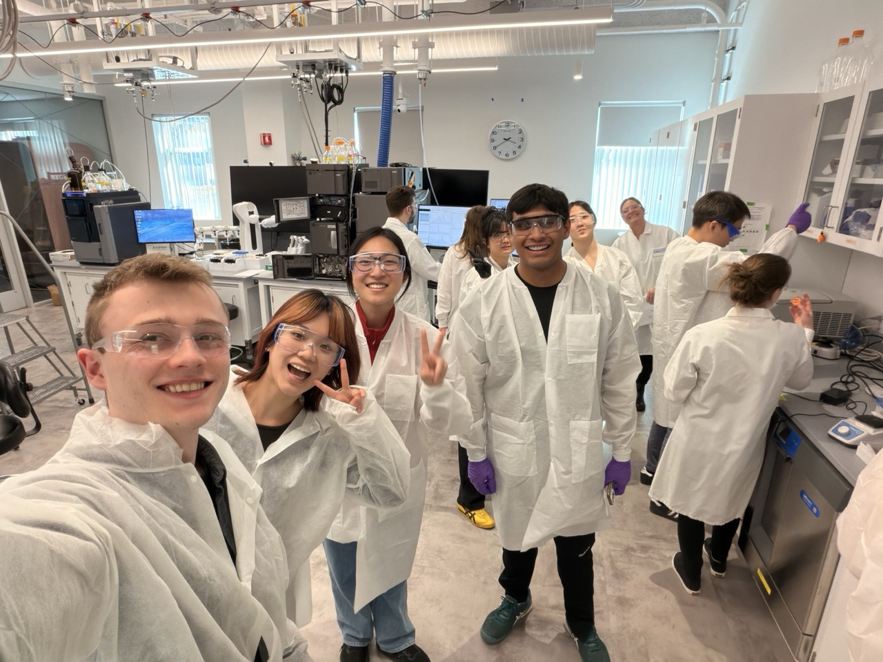 Group selfie with the team in the Weiss Lab