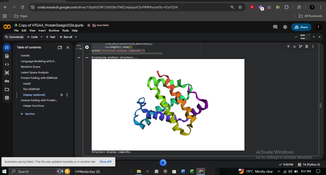 ESMFold Predicted Structure - Rainbow View