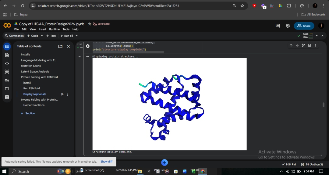 ESMFold Prediction of Designed Sequence