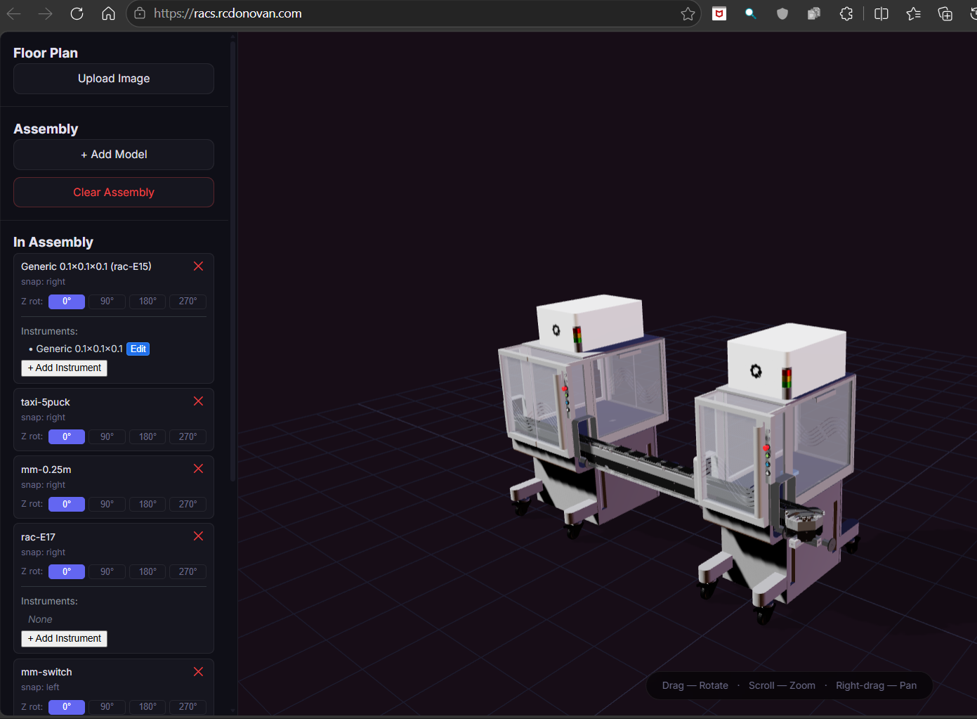 Two Ginkgo Reconfigurable Automation Carts connected together (Gemini: holding hands)