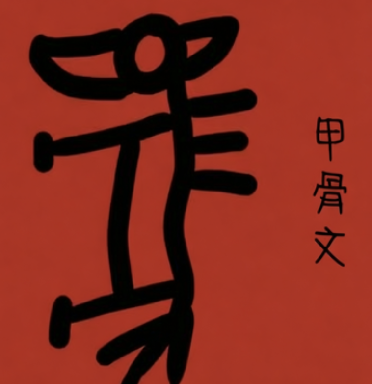 Oracle bone script of horse