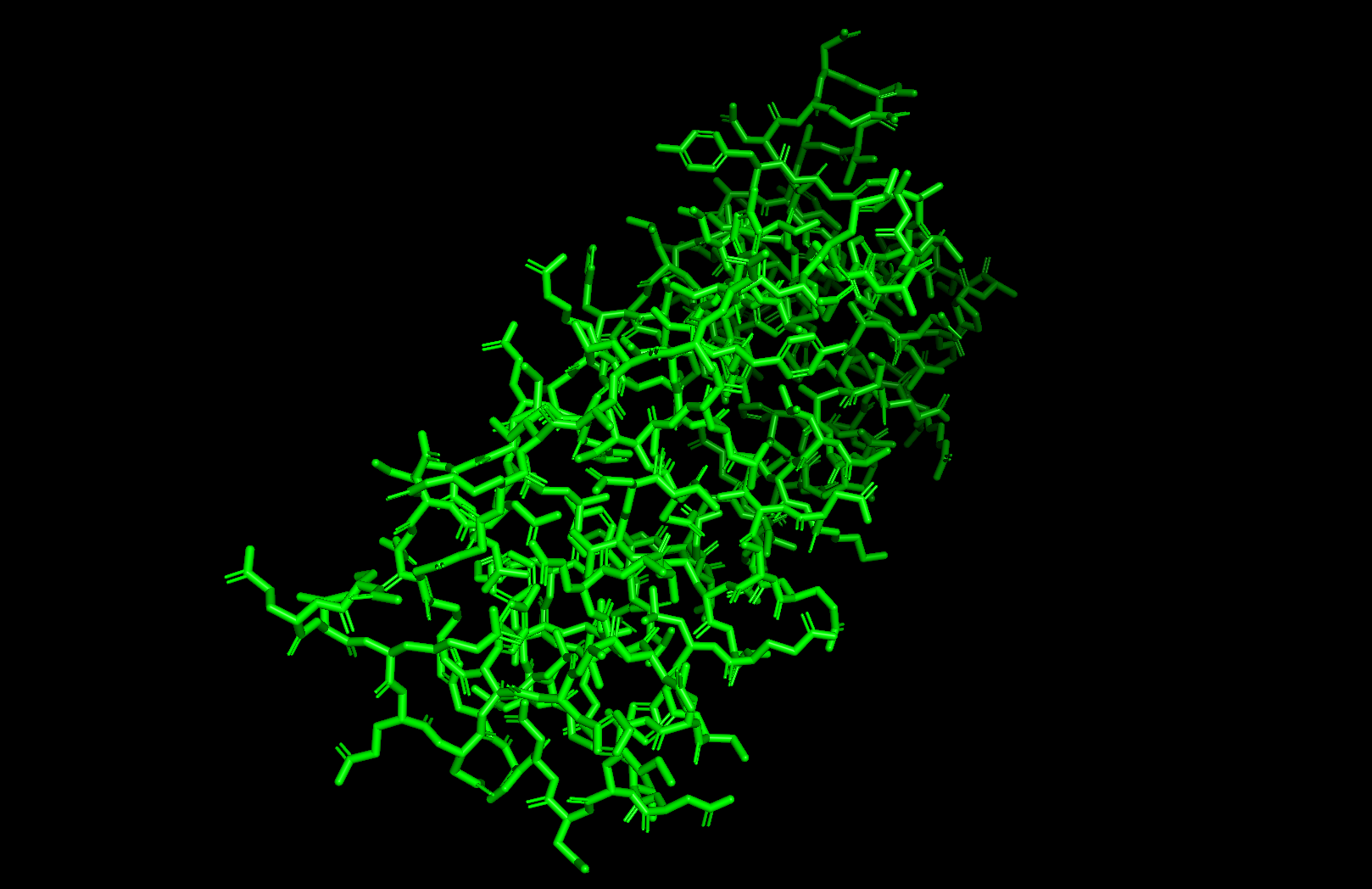Ball and stick visualization of ferritin subunit