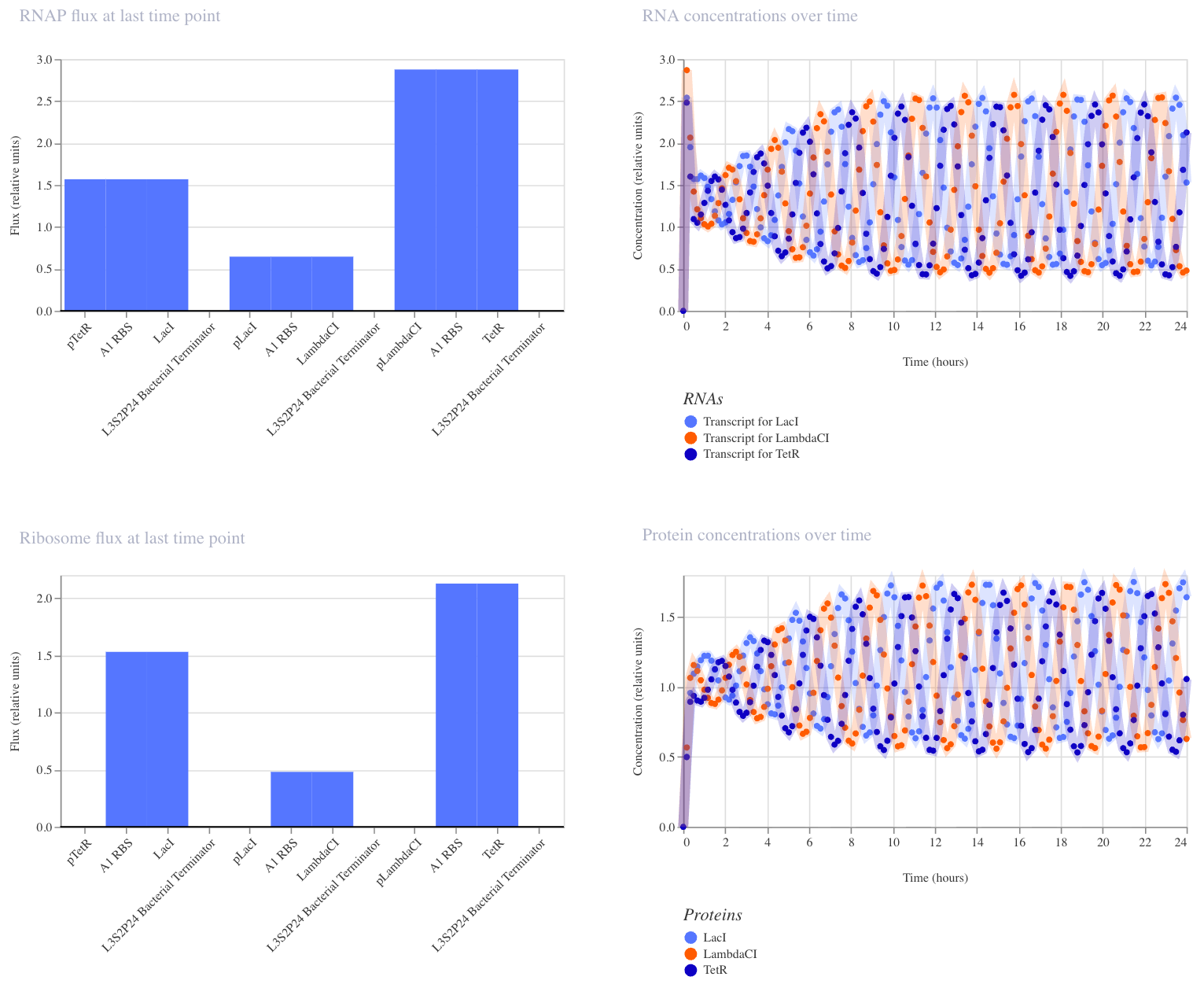 Repressilator simulation result