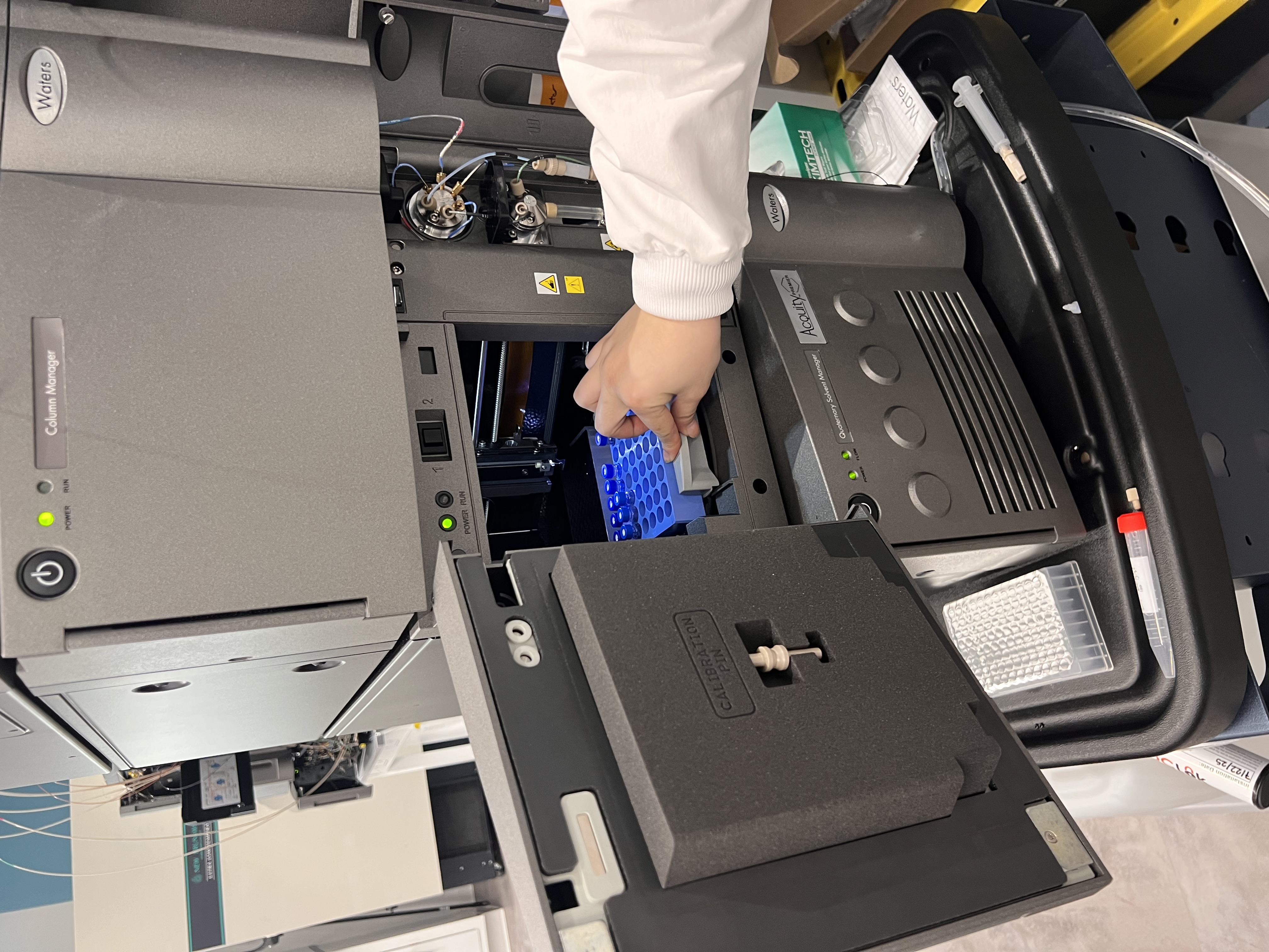 Loading vials into the Waters Acquity Premier UPLC