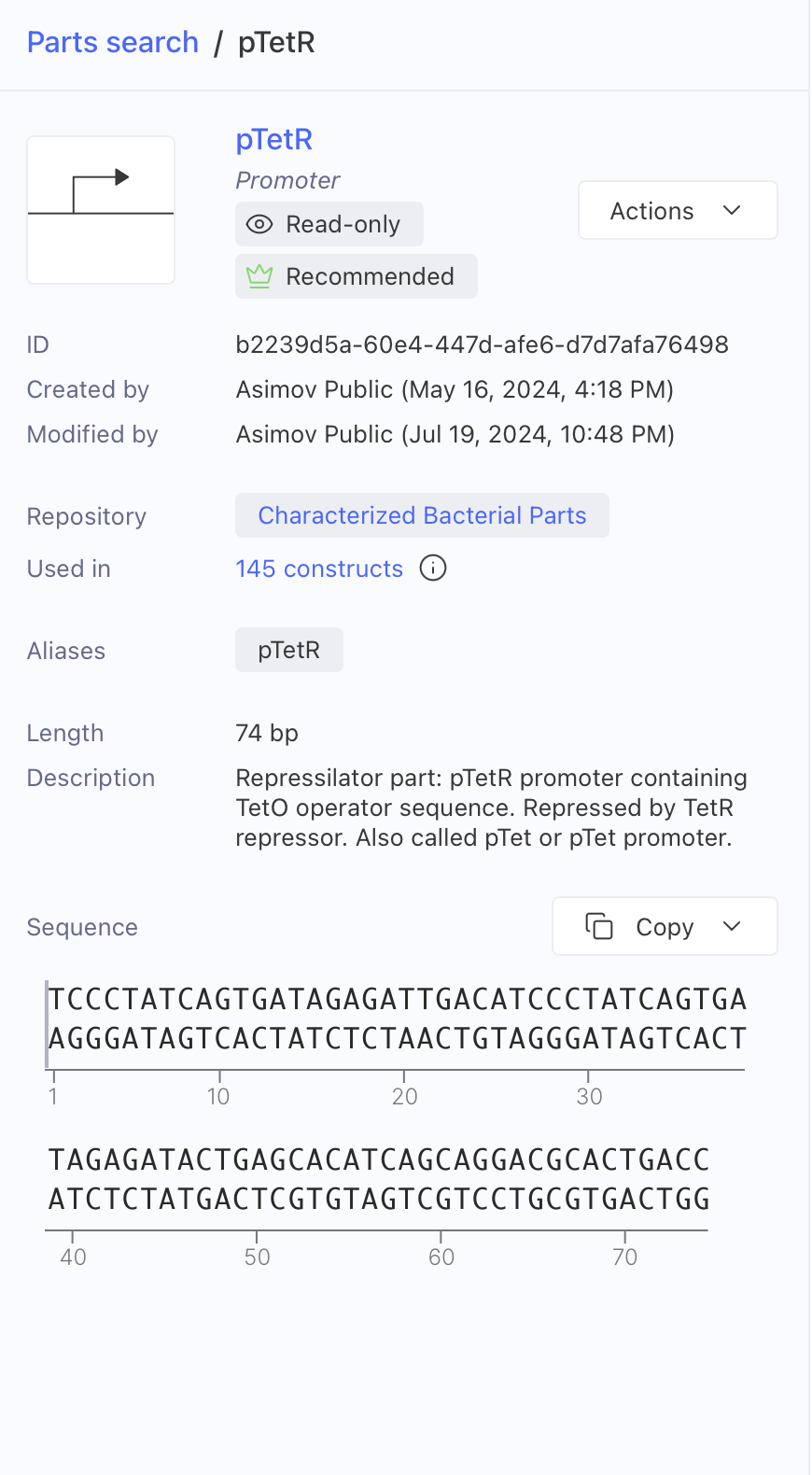 pTetR information