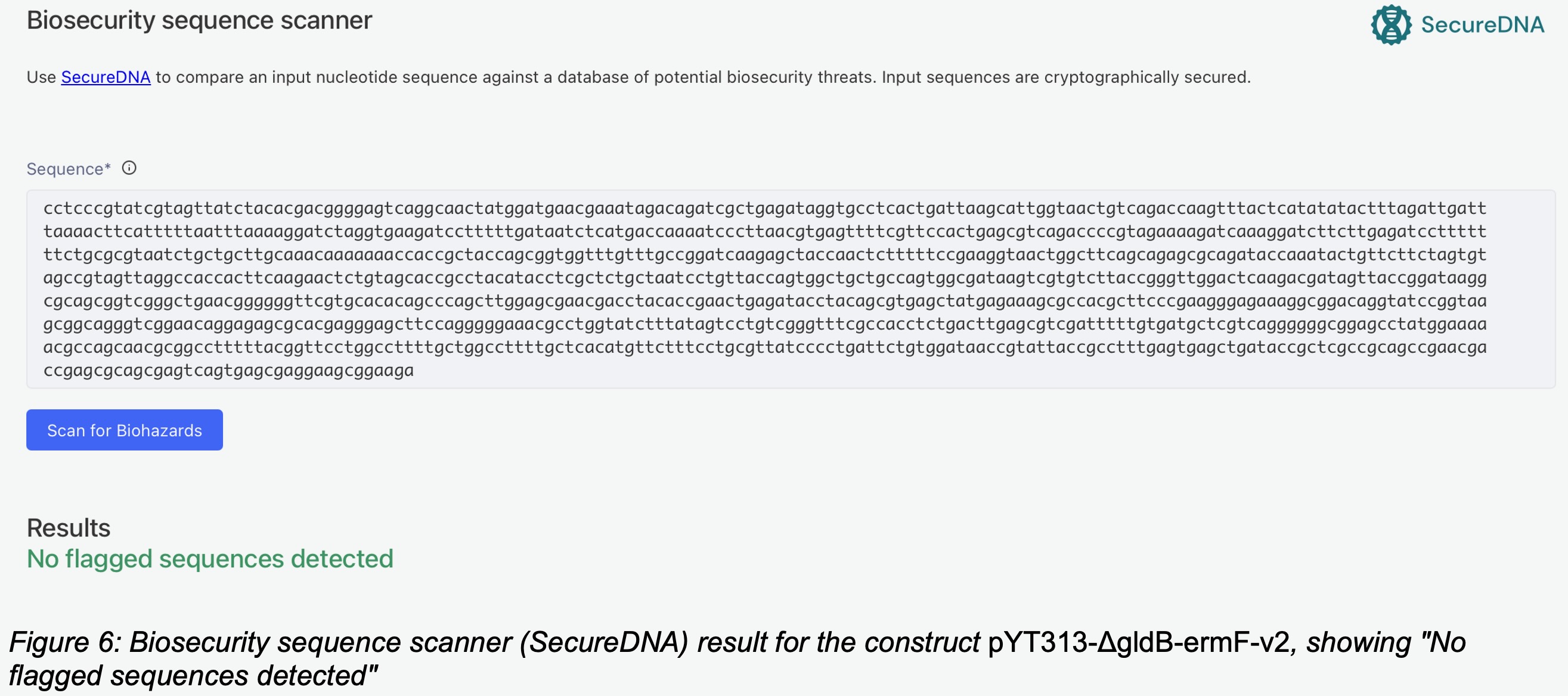 Biosecurity sequence scanner