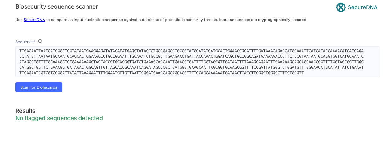 Kernel biosecurity sequence scan