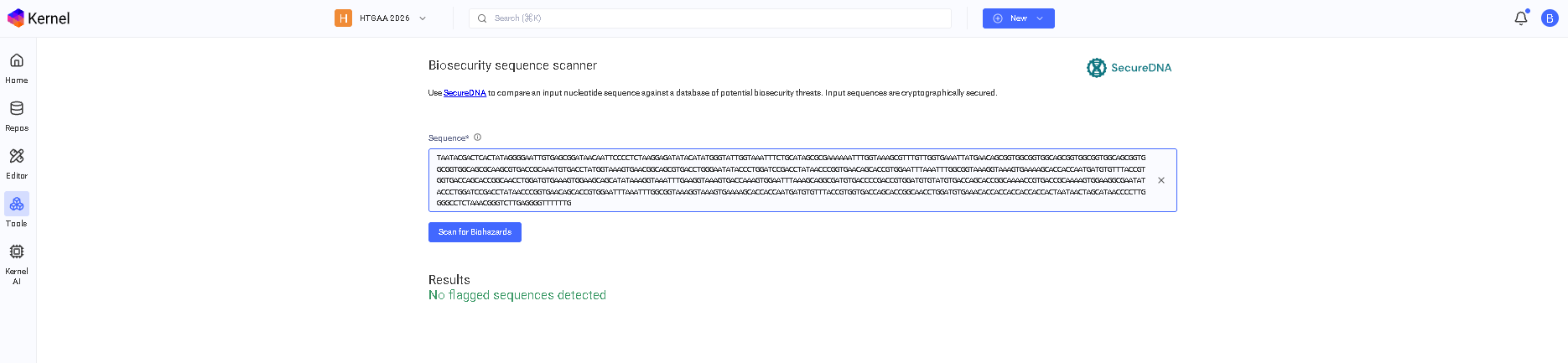 Biosecurity Sequence Screening