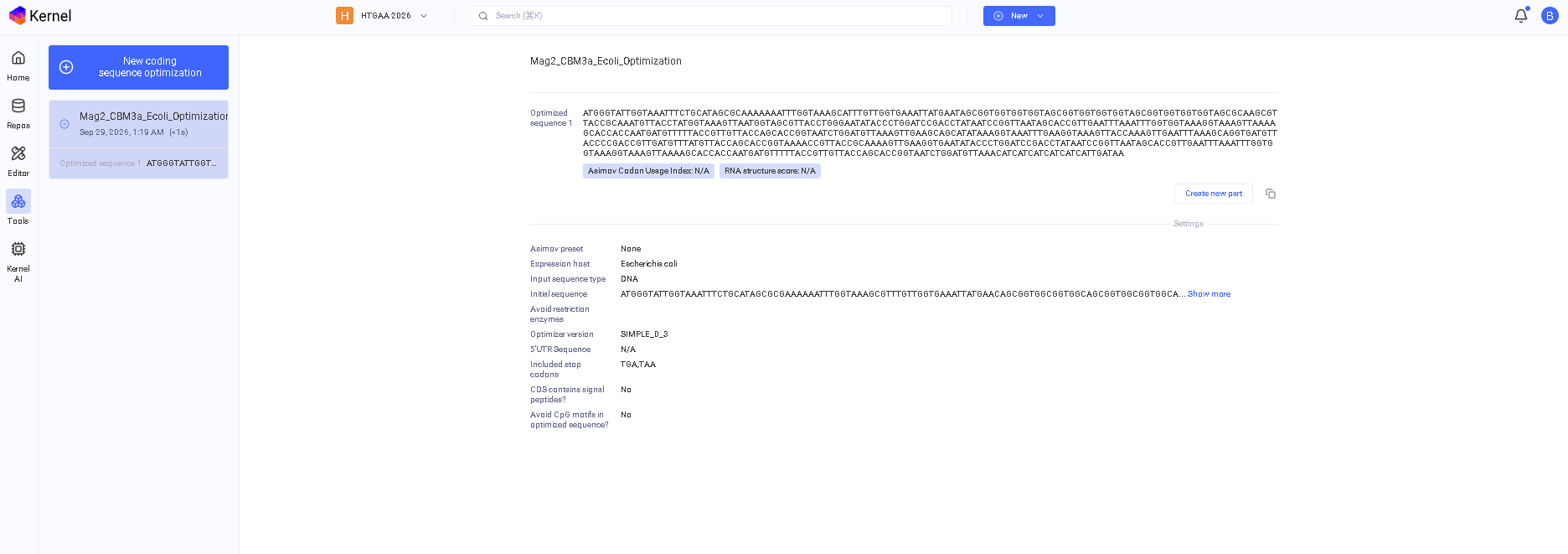 Codon Optimization Results