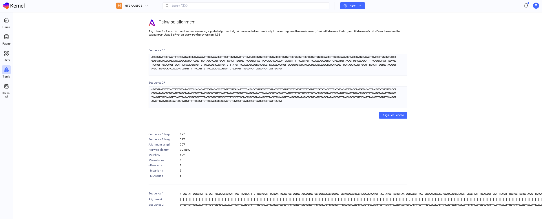 Pairwise Sequence Alignment