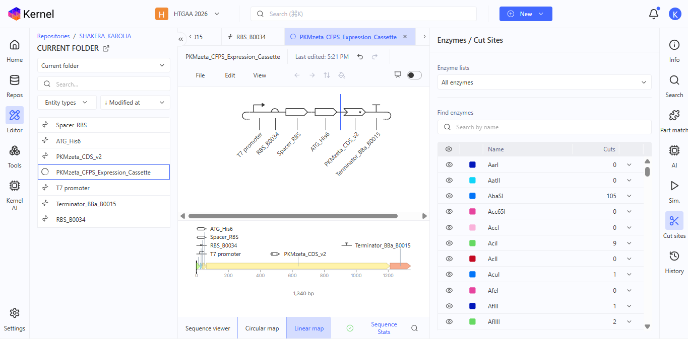 Figure 3: Linear map view