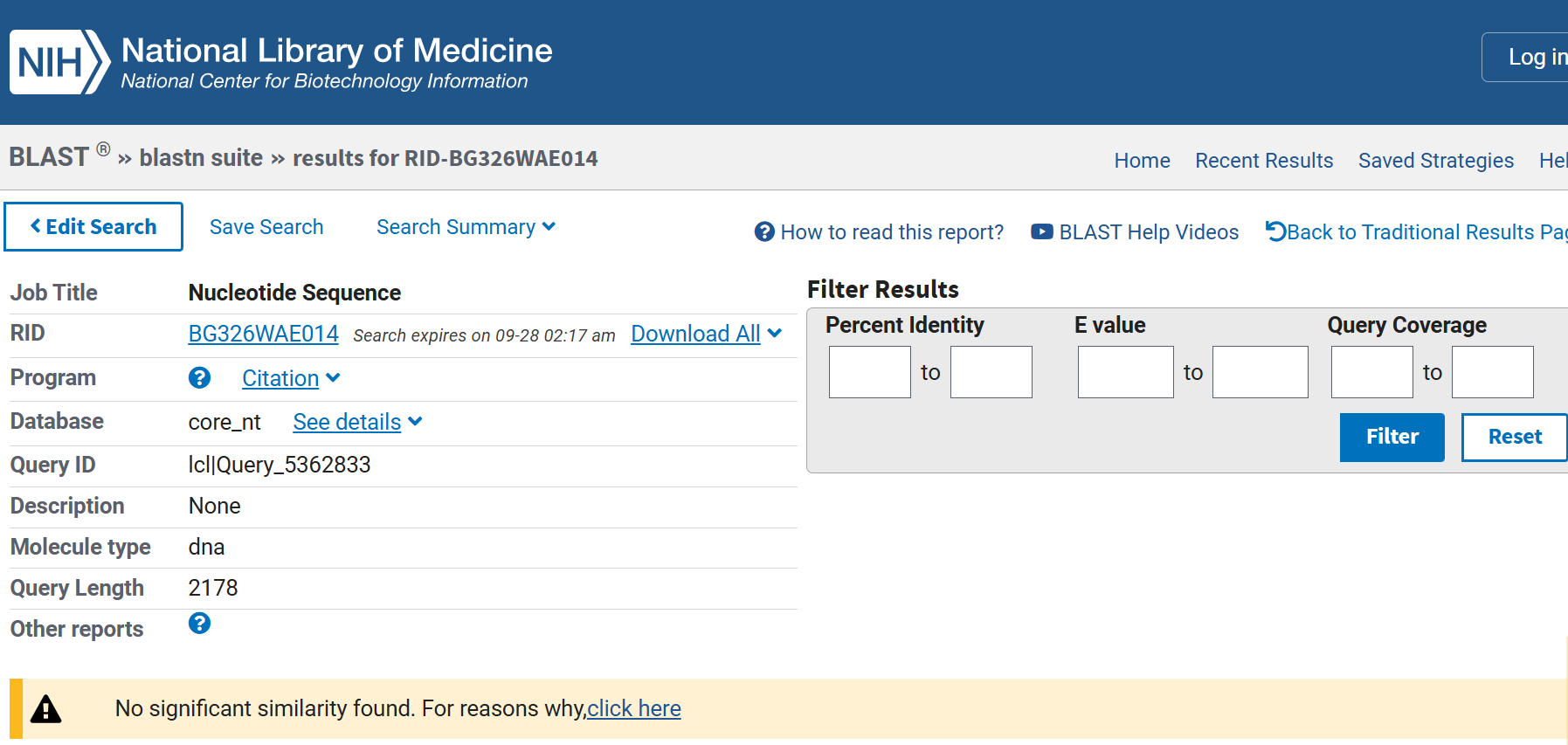 NCBI BLAST result