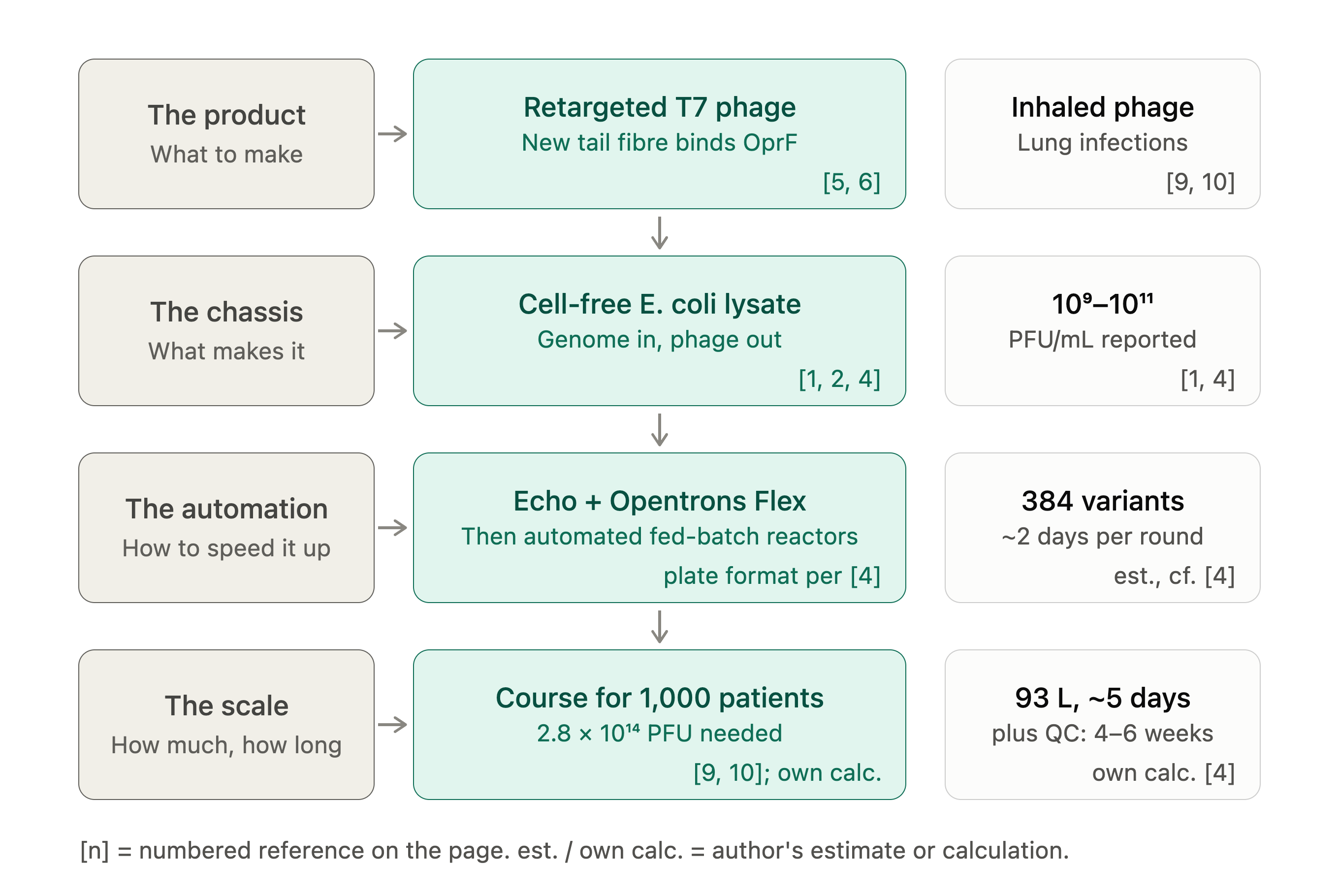 Overview of cell-free biomanufacturing of retargeted T7 phage: product, chassis, automation and scale